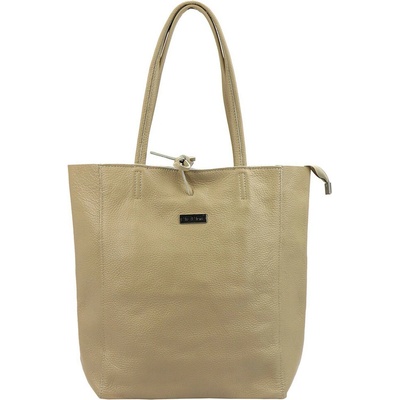 MiaMore dámska kožená kabelka cez rameno 01-014 Z svetlohnedá shopper 40 x 38 x 13 cm