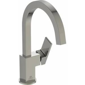 Ideal Standard Смесител за мивка Ideal Standard Atelier Extra, сребрист въртящ се чучур, Silver Storm (BD505GN)