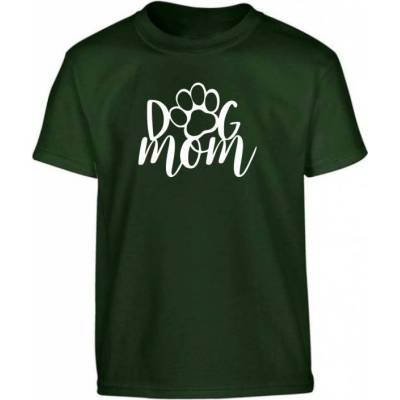 Dog Mom Tlapka Lahvově zelená