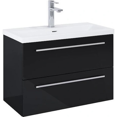 Roca Шкаф Kwadro Glossy black, 815 х 395 mm, база с две чекмеджета и умивалник (A852476351)