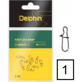 Delphin Fastlock Snap C-01 BN veľ.1 10 ks