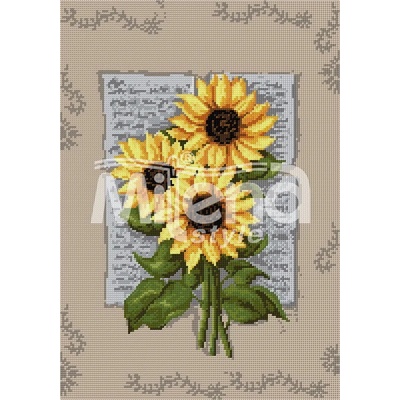 Milena Style Писмо със слънчогледи - гоблен със схема