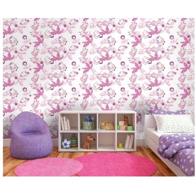 DIMEX ART Луксозна флизелинова тапета розови жирафи