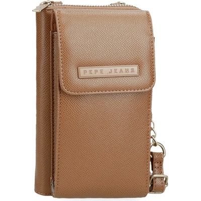 Pepe Jeans Crossbody peněženka s kapsou na mobil Elia hnědá