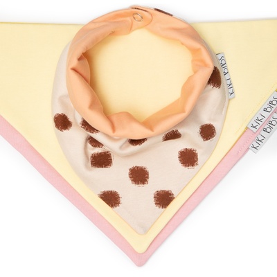Kiki Bibs Комплект бебешки бандани Kiki Bibs - Biscuits Girl, 3 броя (288)