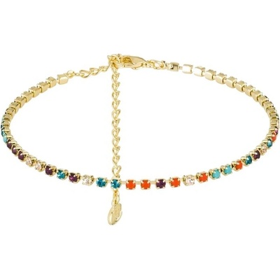 Preciosa Pozlacený náramek s barevným českým křišťálem Preciosa Glowline Royal Lagoon 2571Y70