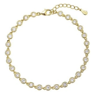 Pavona Stříbrný náramek řetízek osázený kulatými zirkony bílý 13027.1 crystal