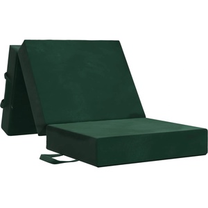 vidaXL Сгъваем диван легло 90 x 63 x 45 см Тъмнозелено (900157)
