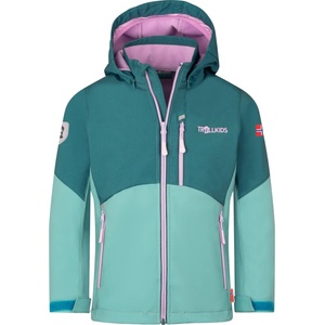 TROLLKIDS Детско софтшел яке Trollkids Girl's Balestrand Jacket Softshell jacket - Midnight Petrol / Dusty Teal / Light Violet - размер 176 (EU) (703-4379-0820)