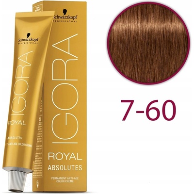 Schwarzkopf Igora Royal Absolutes 7-60 střední blond čokoládová přírodní 60 ml