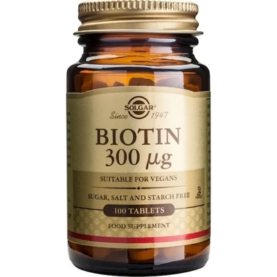 Solgar Хранителна добавка Биотин , Solgar Biotin 0.3mg 100 Tabs