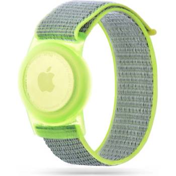 Tech-Protect Плетена каишка с калъф за Apple AirTag от Tech-Protect Nylon - lime (9589046926099) 1007