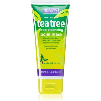 Beauty Formulas Tea Tree дълбоко почистваща маска 100ml
