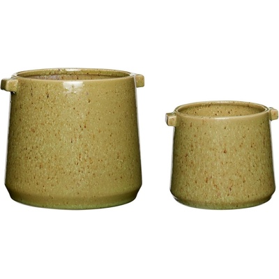 Hübsch Комплект от 2 зелени керамични саксии Herb - Hübsch (761403)