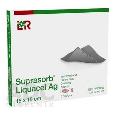 Suprasorb Liquacel Ag Krytie na rany s antimikrobiálnym striebrom 15 x 15 cm
