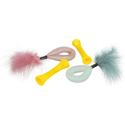 Trixie Set 4 ks trubiček s peřím 15 cm