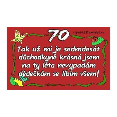 Průkaz Tak už mi je sedmdesát 70