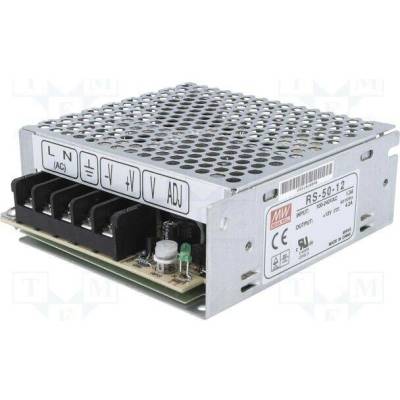 MEAN WELL RS-50-12 Napájecí zdroj: spínaný; k vestavbě,modulový; 50W; 12VDC; 4,2A