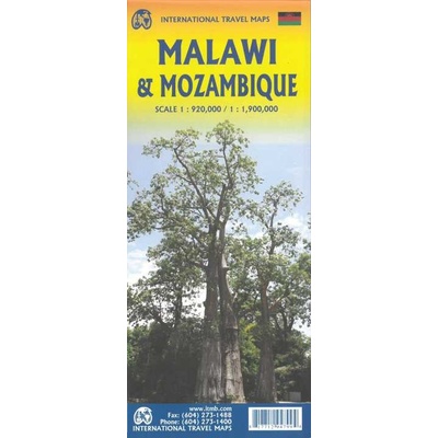 ITMB Publishing mapa Malawi, Mozambique 1:900 t., 1:1,9 mil. ITM