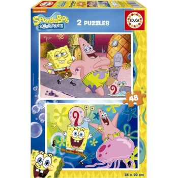 Educa Пъзел 2 в 1 Educa - Sponge Bob, 2 х 48 части (EDU19388)