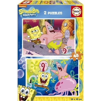 Educa Пъзел 2 в 1 Educa - Sponge Bob, 2 х 48 части (EDU19388)