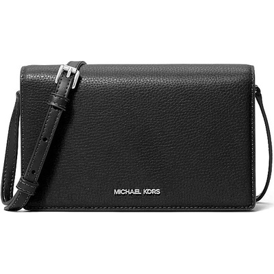 Michael Kors crossbody kabelka s překlápkou černá silver