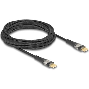 Delock Кабел Delock - 80765 (USB A - USB Type-C - кабел за данни и зареждане, прозрачен, PD 3.0, 100 W, черен, 3 м) (80765)