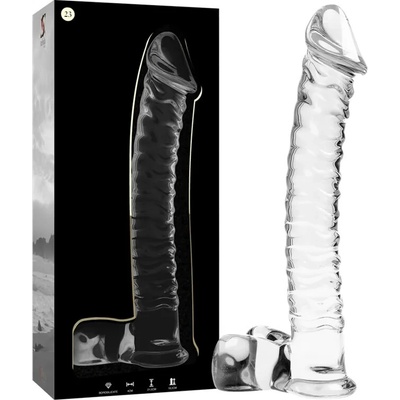 Ibiza Nebula Model 23 Dildo Borosilicate Glass 21.5 x 4 cm Clear