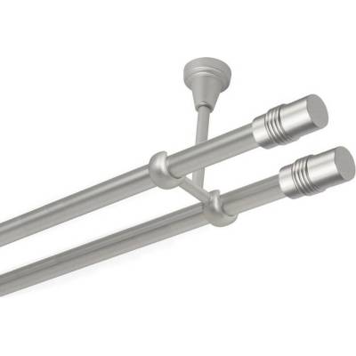 OK-GarnýžeCZ Garnýž kovová dvouřadá 16mm Cylinder double satina 190 cm do stropu / na tunýlek - bez kroužků