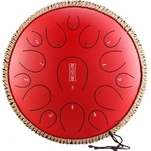 Hluru Tongue drum Round 13 tónov 14" Červená