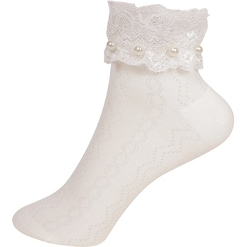 Стилни дамски чорапи с дантела и перли