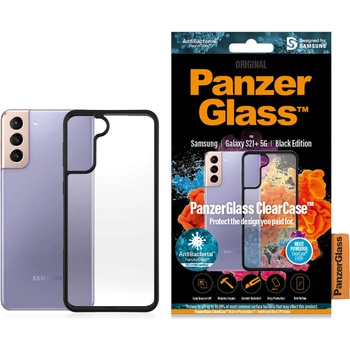 Panzer Гръб PanzerGlass за Samsung Galaxy S21 Plus AntiBacterial - Черна рамка, 118278