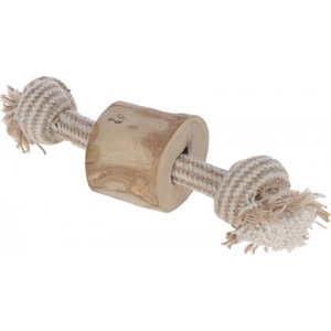Kerbl Dumbbell coffee wood - играчка за куче, Кафено дърво с въже 20х6 см Германия - 80936