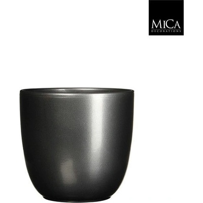 Mica КАШПА КЕРАМИЧНА КРЪГЛА tuska Ø22.5х20см АНТРАЦИТ (144768)