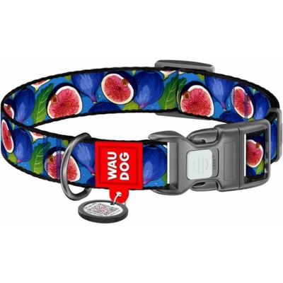 Waudog Fig nylon dog collar with QR code