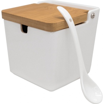 Nerthus (Испания) Квадратен порцеланов съд за сол Nerthus с капак и лъжица (VB FIH 1335)