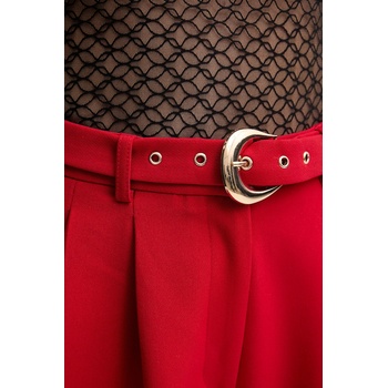 Morgan Панталон Morgan в червено с широка каройка, с висока талия PRED. F (PRED.F)