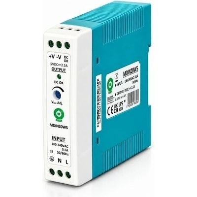 MWPower POS MDIN spínaný zdroj na DIN lištu 5V / 12V / 24V - 5V