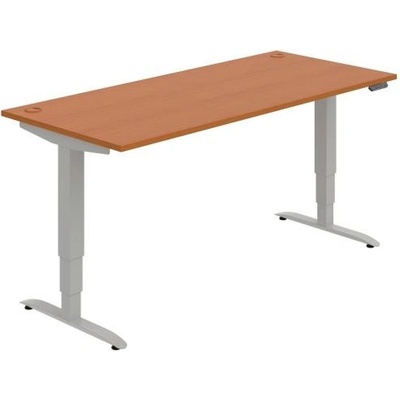 Hobis Pracovný stôl Motion, PO, 3S, 180x61 - 128x80 cm, čerešňa/sivá