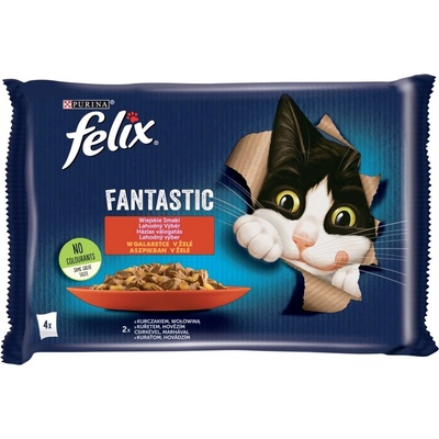 Felix Fantastic hovězí a kuře v želé 48 x 85 g – Zboží Mobilmania