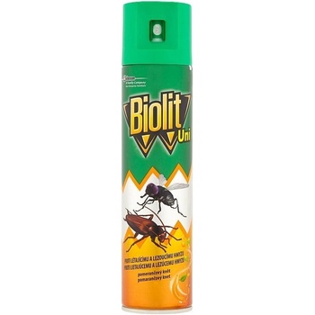 Biolit UNI spray proti muchám, komárom, švábom, mravcom a inému lietajúcemu a lezúcemu hmyzu s vôňou pomaranča 400 ml