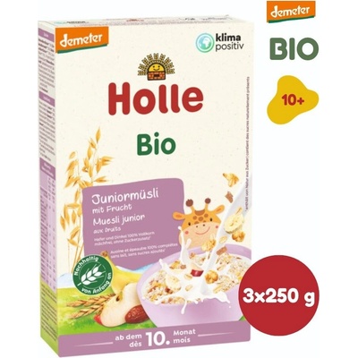 Holle Bio Junior viaczrnné müsli s ovocím 3 x 250g