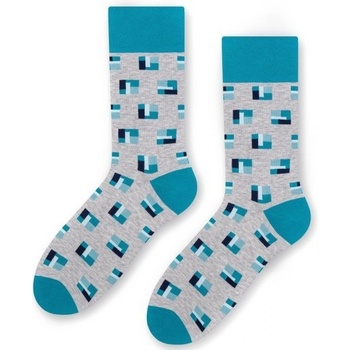More Elegant 051 106 Blocks pánske ponožky šedé
