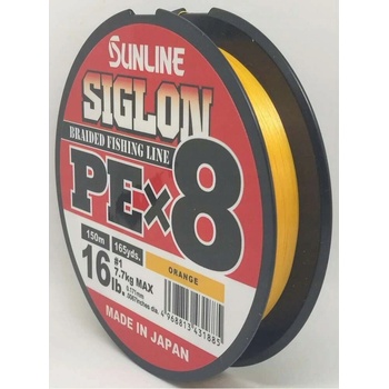 Sunline šnúra Siglon PEx8 Orange 150m 0,187mm