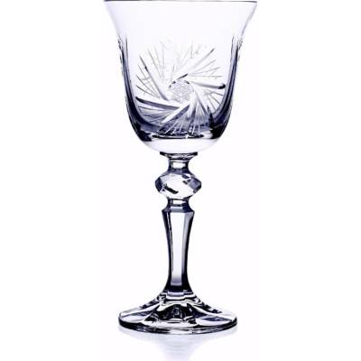 Bohemia Crystal Broušené sklenice na víno Laura 6 x 220 ml