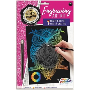 GRAFIX Dúhový škrabací obrázok Sova