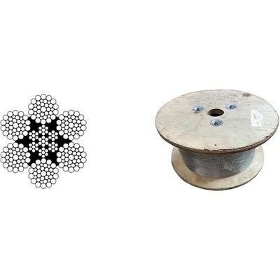 Lano oceľové 6x36WS-IWRC, veľká cievka, 12mm, Zn