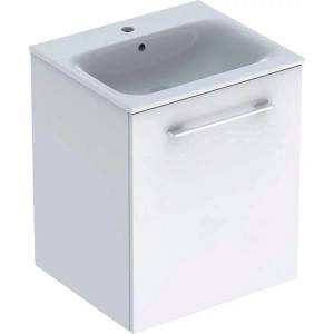 Geberit Комплект стенен шкаф и мивка Geberit Selnova бял, 1 врата, 55 см (501.248.00.1)