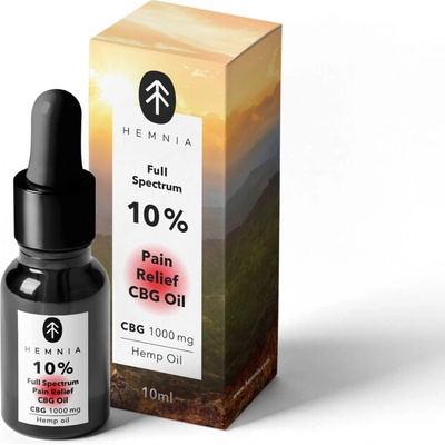 Hemnia Plnospektrálny CBG olej na úľavu od bolesti 10 % CBG 5 % CBD 1000 mg 10 ml