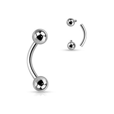 Šperky4U piercing banánek titan kuličky TIT1006-16115